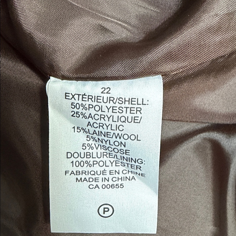 NWT Penningtons sz 22 Brown textured blazer jacket single breasted nice seams - Picture 9 of 11